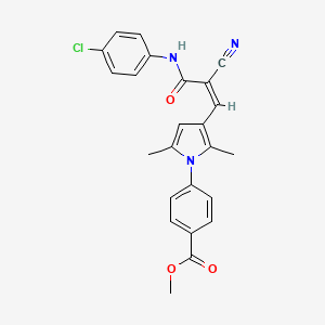 molecular formula C24H20ClN3O3 B4571314 methyl 4-(3-{(1Z)-3-[(4-chlorophenyl)amino]-2-cyano-3-oxoprop-1-en-1-yl}-2,5-dimethyl-1H-pyrrol-1-yl)benzoate 