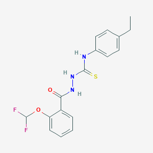 molecular formula C17H17F2N3O2S B457133 2-[2-(difluoromethoxy)benzoyl]-N-(4-ethylphenyl)hydrazinecarbothioamide 