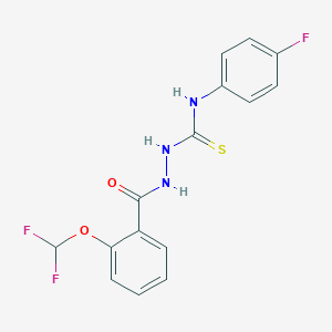 molecular formula C15H12F3N3O2S B457134 1-[[[2-(Difluoromethoxy)phenyl]-oxomethyl]amino]-3-(4-fluorophenyl)thiourea 