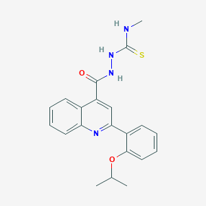 molecular formula C21H22N4O2S B4571354 2-{[2-(2-异丙氧基苯基)-4-喹啉基]羰基}-N-甲基肼基碳硫酰胺 