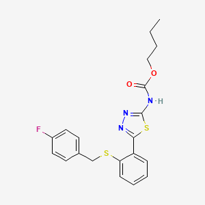 butyl N-[5-[2-[(4-fluorophenyl)methylsulfanyl]phenyl]-1,3,4-thiadiazol-2-yl]carbamate