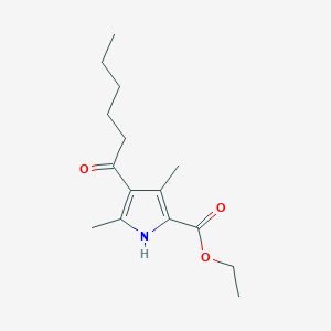 molecular formula C15H23NO3 B4571372 4-己酰基-3,5-二甲基-1H-吡咯-2-羧酸乙酯 CAS No. 63892-46-6