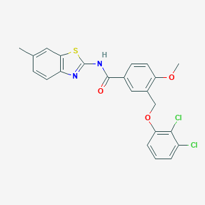 3-[(2,3-dichlorophenoxy)methyl]-4-methoxy-N-(6-methyl-1,3-benzothiazol-2-yl)benzamide