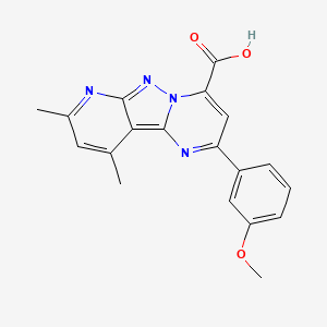 4-(3-methoxyphenyl)-11,13-dimethyl-3,7,8,10-tetrazatricyclo[7.4.0.02,7]trideca-1,3,5,8,10,12-hexaene-6-carboxylic acid