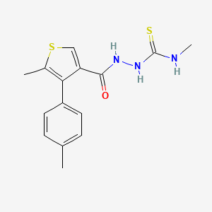 molecular formula C15H17N3OS2 B4571407 N-methyl-2-{[5-methyl-4-(4-methylphenyl)-3-thienyl]carbonyl}hydrazinecarbothioamide 