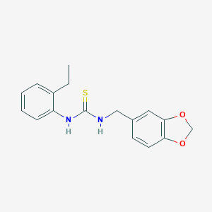 molecular formula C17H18N2O2S B457141 1-(1,3-Benzodioxol-5-ylmethyl)-3-(2-ethylphenyl)thiourea 