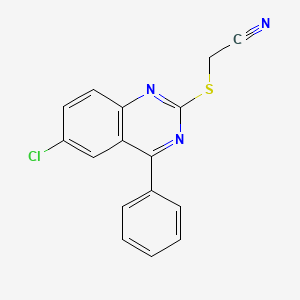 [(6-chloro-4-phenyl-2-quinazolinyl)sulfanyl]methyl cyanide