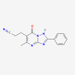 molecular formula C15H13N5O B4571419 3-(5-甲基-7-氧代-2-苯基-4,7-二氢[1,2,4]三唑并[1,5-a]嘧啶-6-基)丙腈 