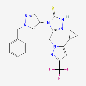 4-(1-BENZYL-1H-PYRAZOL-4-YL)-5-{[5-CYCLOPROPYL-3-(TRIFLUOROMETHYL)-1H-PYRAZOL-1-YL]METHYL}-4H-1,2,4-TRIAZOL-3-YLHYDROSULFIDE