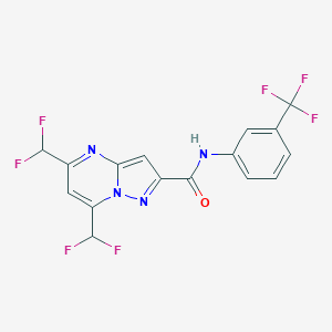 molecular formula C16H9F7N4O B457145 5,7-bis(difluoromethyl)-N-[3-(trifluoromethyl)phenyl]pyrazolo[1,5-a]pyrimidine-2-carboxamide 