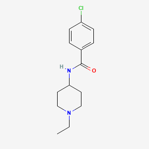 molecular formula C14H19ClN2O B4571465 4-氯-N-(1-乙基-4-哌啶基)苯甲酰胺 