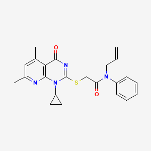 2-({1-CYCLOPROPYL-5,7-DIMETHYL-4-OXO-1H,4H-PYRIDO[2,3-D]PYRIMIDIN-2-YL}SULFANYL)-N-PHENYL-N-(PROP-2-EN-1-YL)ACETAMIDE