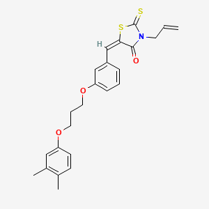 molecular formula C24H25NO3S2 B4571502 (5E)-5-[[3-[3-(3,4-dimethylphenoxy)propoxy]phenyl]methylidene]-3-prop-2-enyl-2-sulfanylidene-1,3-thiazolidin-4-one 