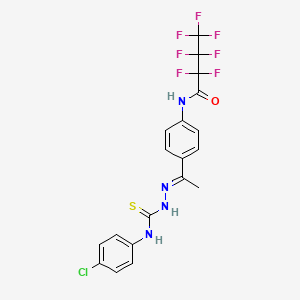 N-[4-(N-{[(4-chlorophenyl)amino]carbonothioyl}ethanehydrazonoyl)phenyl]-2,2,3,3,4,4,4-heptafluorobutanamide