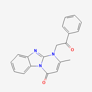 molecular formula C19H15N3O2 B4571551 2-methyl-1-(2-oxo-2-phenylethyl)pyrimido[1,2-a]benzimidazol-4(1H)-one 