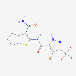 N-[3-(AMINOCARBONYL)-5,6-DIHYDRO-4H-CYCLOPENTA[B]THIOPHEN-2-YL]-4-BROMO-1-METHYL-3-(TRIFLUOROMETHYL)-1H-PYRAZOLE-5-CARBOXAMIDE