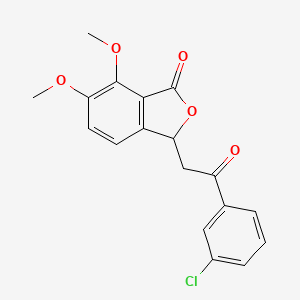 3-[2-(3-CHLOROPHENYL)-2-OXOETHYL]-6,7-DIMETHOXY-1(3H)-ISOBENZOFURANONE