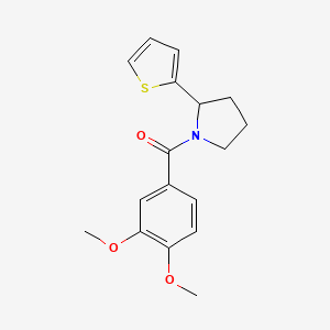 molecular formula C17H19NO3S B4571618 1-(3,4-dimethoxybenzoyl)-2-(2-thienyl)pyrrolidine 