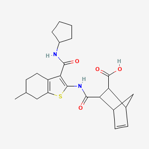 3-[({3-[(cyclopentylamino)carbonyl]-6-methyl-4,5,6,7-tetrahydro-1-benzothien-2-yl}amino)carbonyl]bicyclo[2.2.1]hept-5-ene-2-carboxylic acid