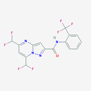 molecular formula C16H9F7N4O B457163 5,7-bis(difluoromethyl)-N-[2-(trifluoromethyl)phenyl]pyrazolo[1,5-a]pyrimidine-2-carboxamide 
