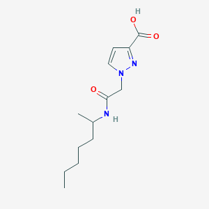 molecular formula C13H21N3O3 B4571633 1-{2-[(1-甲基己基)氨基]-2-氧代乙基}-1H-吡唑-3-羧酸 