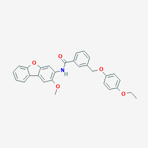 molecular formula C29H25NO5 B457164 3-[(4-ethoxyphenoxy)methyl]-N-(2-methoxydibenzo[b,d]furan-3-yl)benzamide 