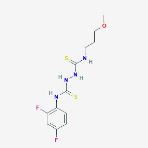 molecular formula C12H16F2N4OS2 B4571653 N-(2,4-difluorophenyl)-N'-(3-methoxypropyl)-1,2-hydrazinedicarbothioamide 