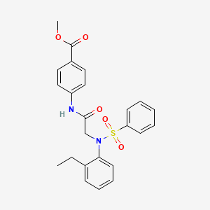 molecular formula C24H24N2O5S B4571671 methyl 4-{[N-(2-ethylphenyl)-N-(phenylsulfonyl)glycyl]amino}benzoate 