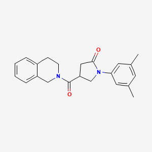 molecular formula C22H24N2O2 B4571684 4-(3,4-二氢-2(1H)-异喹啉酰基)-1-(3,5-二甲基苯基)-2-吡咯烷酮 