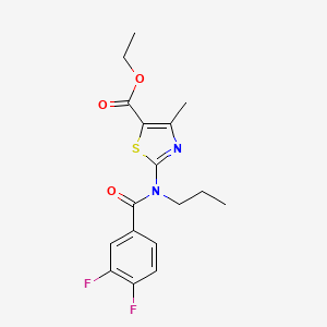 molecular formula C17H18F2N2O3S B4571692 2-[(3,4-二氟苯甲酰基)(丙基)氨基]-4-甲基-1,3-噻唑-5-羧酸乙酯 