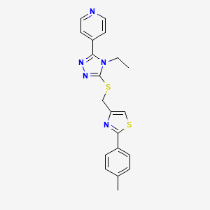 molecular formula C20H19N5S2 B4571729 4-[4-乙基-5-({[2-(4-甲苯基)-1,3-噻唑-4-基]甲基}硫)-4H-1,2,4-三唑-3-基]吡啶 