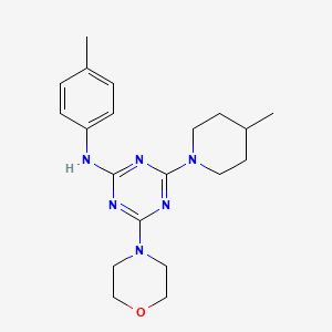 molecular formula C20H28N6O B4571780 N-(4-甲基苯基)-4-(4-甲基-1-哌啶基)-6-(4-吗啉基)-1,3,5-三嗪-2-胺 