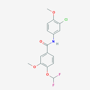 molecular formula C16H14ClF2NO4 B457179 N-(3-chloro-4-methoxyphenyl)-4-(difluoromethoxy)-3-methoxybenzamide 