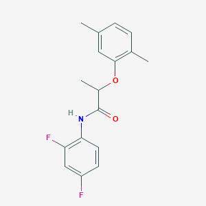 molecular formula C17H17F2NO2 B4571793 N-(2,4-二氟苯基)-2-(2,5-二甲基苯氧基)丙酰胺 