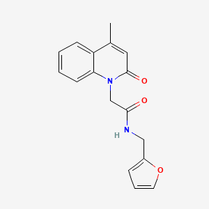 molecular formula C17H16N2O3 B4571801 N-(2-furylmethyl)-2-(4-methyl-2-oxo-1(2H)-quinolinyl)acetamide 