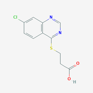 molecular formula C11H9ClN2O2S B4571839 3-[(7-氯-4-喹唑啉基)硫代]丙酸 