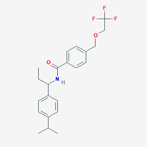 molecular formula C22H26F3NO2 B457184 N-[1-(4-isopropylphenyl)propyl]-4-[(2,2,2-trifluoroethoxy)methyl]benzamide 