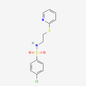 molecular formula C13H13ClN2O2S2 B4571842 4-氯-N-[2-(2-吡啶硫基)乙基]苯磺酰胺 