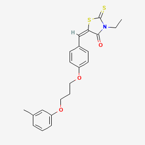 molecular formula C22H23NO3S2 B4571843 (5E)-3-ethyl-5-[[4-[3-(3-methylphenoxy)propoxy]phenyl]methylidene]-2-sulfanylidene-1,3-thiazolidin-4-one 