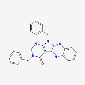 molecular formula C26H19N5O B4571856 3,11-二苄基-3,11-二氢-4H-嘧啶并[5',4':4,5]吡咯并[2,3-b]喹喔啉-4-酮 