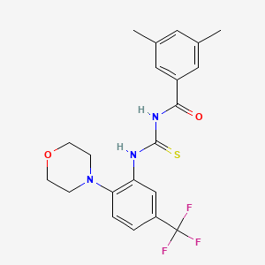 molecular formula C21H22F3N3O2S B4571865 3,5-二甲基-N-({[2-(4-吗啉基)-5-(三氟甲基)苯基]氨基}碳硫酰)苯甲酰胺 