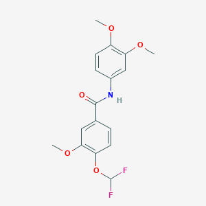 molecular formula C17H17F2NO5 B457187 4-(difluoromethoxy)-N-(3,4-dimethoxyphenyl)-3-methoxybenzamide 