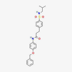 molecular formula C26H30N2O4S B4571873 N-[4-(benzyloxy)phenyl]-3-{4-[(isobutylamino)sulfonyl]phenyl}propanamide 