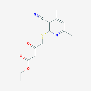 molecular formula C14H16N2O3S B4571879 ethyl 4-((3-cyano-4,6-dimethylpyridin-2-yl)thio)-3-oxobutanoate 