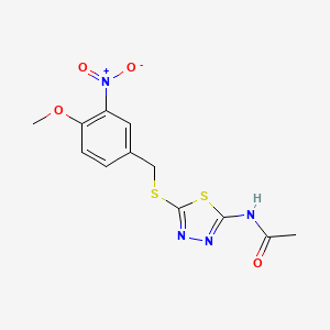 N-{5-[(4-methoxy-3-nitrobenzyl)sulfanyl]-1,3,4-thiadiazol-2-yl}acetamide