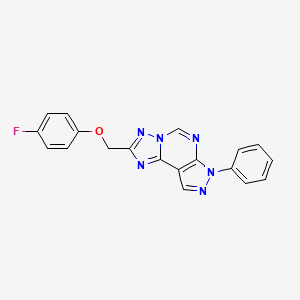 molecular formula C19H13FN6O B4571923 2-[(4-氟苯氧基)甲基]-7-苯基-7H-吡唑并[4,3-e][1,2,4]三唑并[1,5-c]嘧啶 