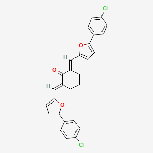 molecular formula C28H20Cl2O3 B4571930 2,6-双{[5-(4-氯苯基)-2-呋喃基]亚甲基}环己酮 