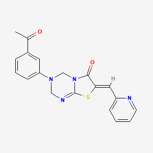 molecular formula C19H16N4O2S B4571933 3-(3-乙酰基苯基)-7-(2-吡啶基亚甲基)-3,4-二氢-2H-[1,3]噻唑并[3,2-a][1,3,5]三嗪-6(7H)-酮 