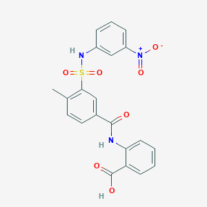 molecular formula C21H17N3O7S B4571942 2-[(4-甲基-3-[(3-硝基苯基)氨基]磺酰基}苯甲酰)氨基]苯甲酸 