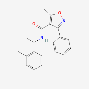 molecular formula C21H22N2O2 B4571944 N-[1-(2,4-dimethylphenyl)ethyl]-5-methyl-3-phenyl-1,2-oxazole-4-carboxamide 